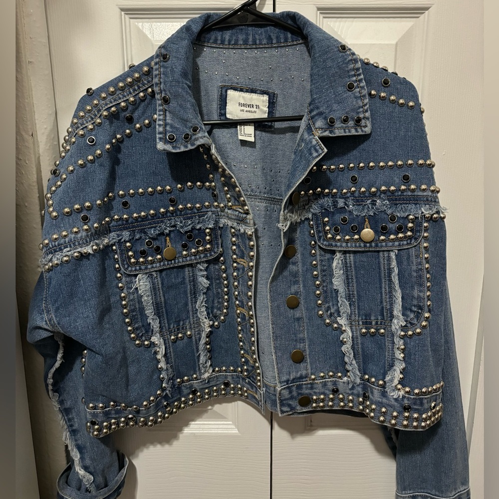 Denim stud jacket
